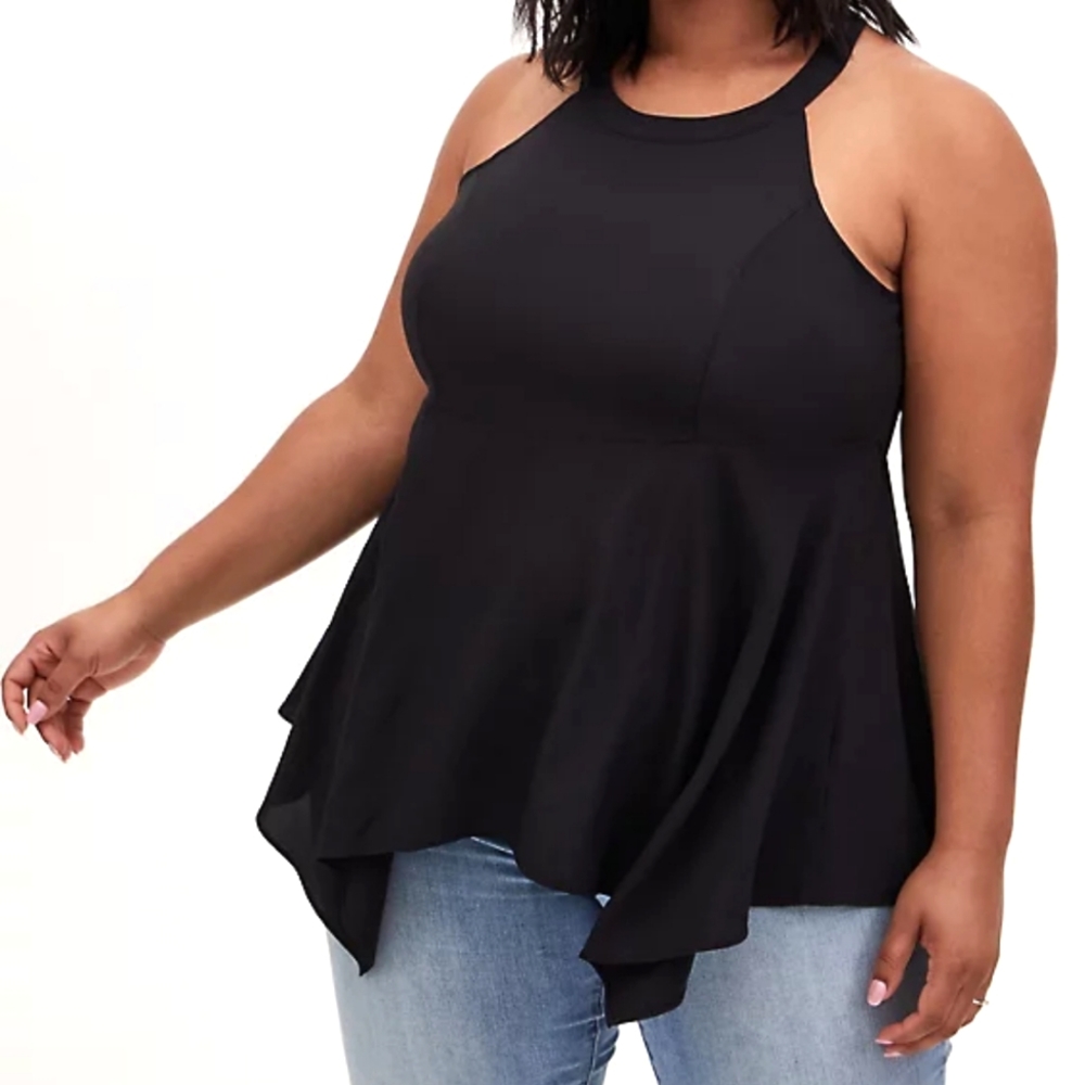 TORRID - BLACK HANDKERCHIEF GODDESS TANK